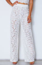 Cherie Lace Palazzo Pants Off White