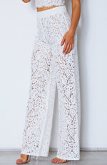 Cherie Lace Palazzo Pants Off White