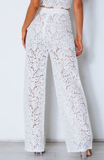 Cherie Lace Palazzo Pants Off White