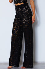 Cherie Lace Palazzo Pants Black