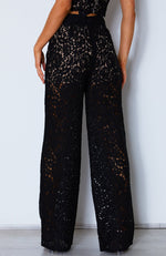 Cherie Lace Palazzo Pants Black