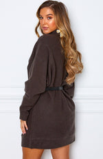 What You Want Knit Dress Dark Grey