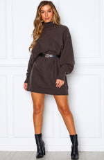 What You Want Knit Dress Dark Grey