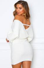 Wanna Bet Knit Dress White