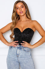 New Sensation Bustier Black Velvet