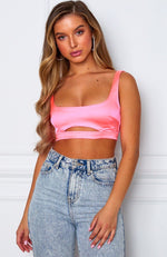 Charged Up Crop Neon Pink