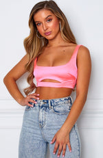 Charged Up Crop Neon Pink