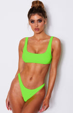 Flamingo Bikini Top Neon Green