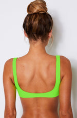 Flamingo Bikini Top Neon Green