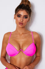 Catalina Bikini Top Neon Pink