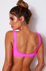 Palm Springs Bikini Top Neon Pink Rib