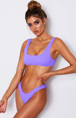 Palm Springs Bikini Top Violet Rib