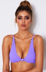 Hacienda Bikini Top Violet Rib