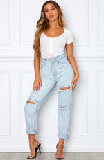 Love Stoned Boyfriend Jeans Light Blue