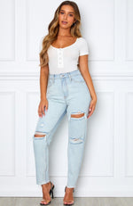 Love Stoned Boyfriend Jeans Light Blue