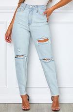 Love Stoned Boyfriend Jeans Light Blue