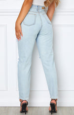 Love Stoned Boyfriend Jeans Light Blue