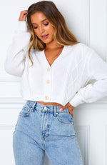 Goodbye Cropped Cardigan White