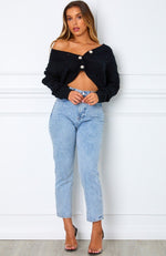 Goodbye Cropped Cardigan Black