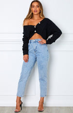 Goodbye Cropped Cardigan Black