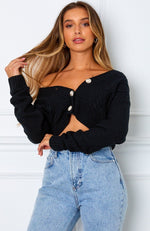 Goodbye Cropped Cardigan Black