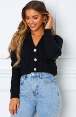 Goodbye Cropped Cardigan Black