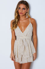 Walk Me Home Playsuit Beige Speckle