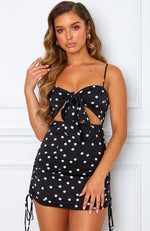 Last Call Mini Dress Black Polka