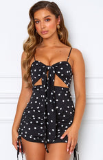 Last Call Mini Dress Black Polka