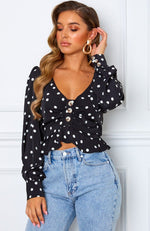 Island Oasis Crop Black Polka