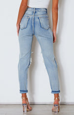 Making Waves Distressed Jeans Blue Denim