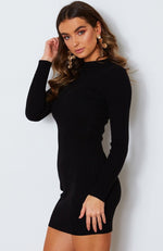 Lift Yourself Knit Dress Black