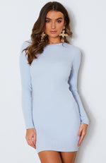 Lift Yourself Knit Dress Ice Blue