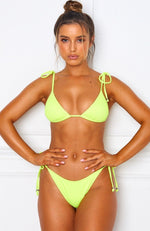 Pasadena Bikini Top Neon Yellow Rib