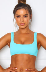 Palm Springs Bikini Top Aqua Rib