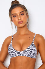 L'Escala Bikini Top White Leopard