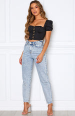 Real Talk Crop Black