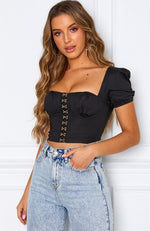 Real Talk Crop Black