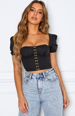 Real Talk Crop Black