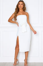 Hardest Part Midi Dress White