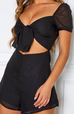 Hot Shot Playsuit Black