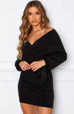 Wanna Bet Knit Dress Black