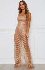 Eternal Nights Maxi Dress Gold