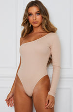 All Talk One Shoulder Bodysuit Nude