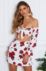 Sweetener Tie Front Crop Scarlet Rose White