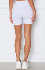 Signature Bike Shorts White