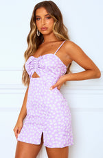 Something Real Mini Dress Lilac Print