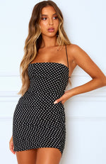 Heart's Content Mini Dress Black Polka Dot