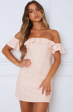 Major Cover Mini Dress Peach Print