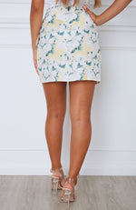 New Wave Mini Skirt Yellow Floral